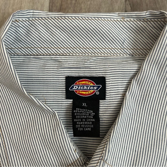 Dickies Flannel Striped Shirt Button Down Men’s Size Extra Large - Picture 5 of 8